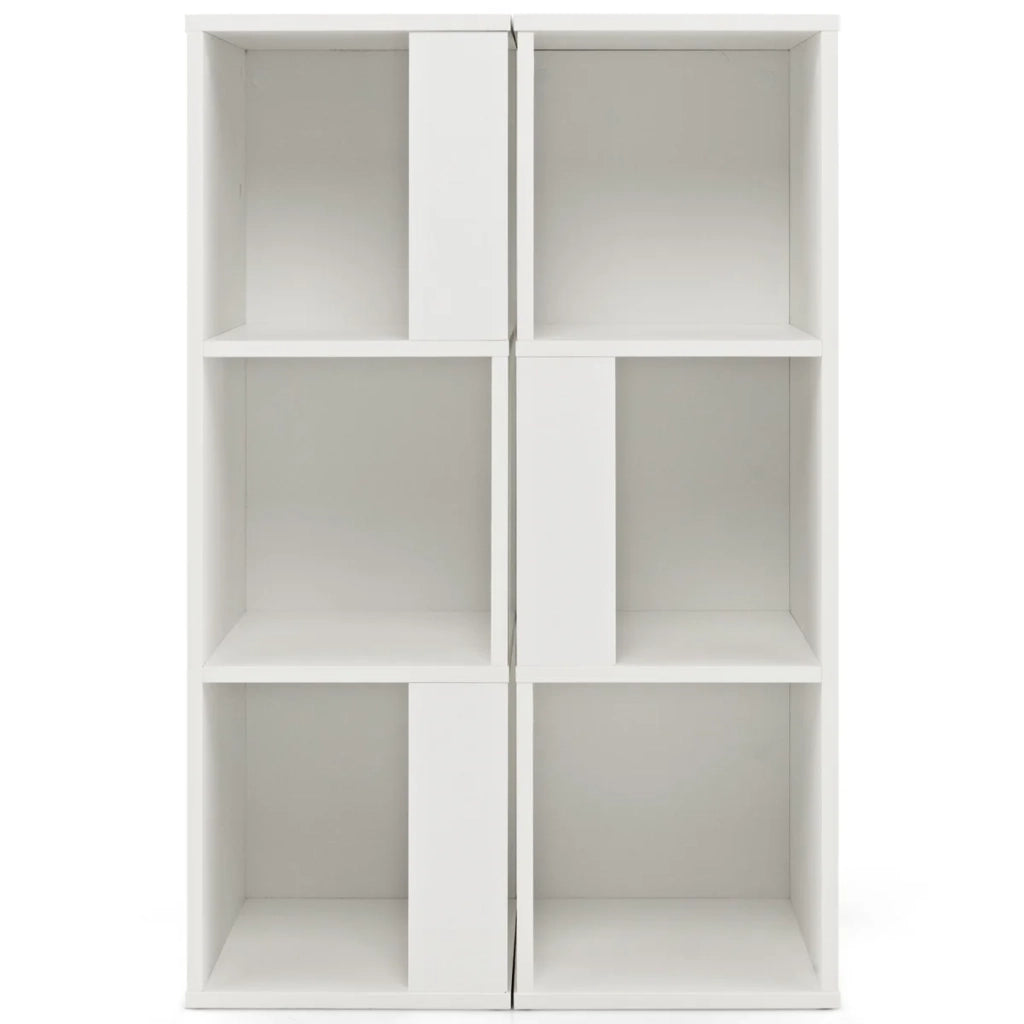 Set di 2 librerie in legno con ripiani asimmetrici 33 x 33 x 100,5 cm con dispositivi antiribaltamento colore bianco 20_0019651