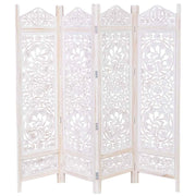 Paravento in legno intagliato a mano 50(x4) x 3 x 183h cm