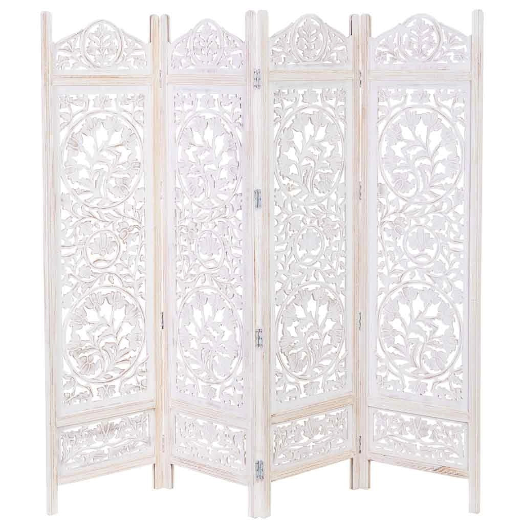 Paravento in legno intagliato a mano 50(x4) x 3 x 183h cm