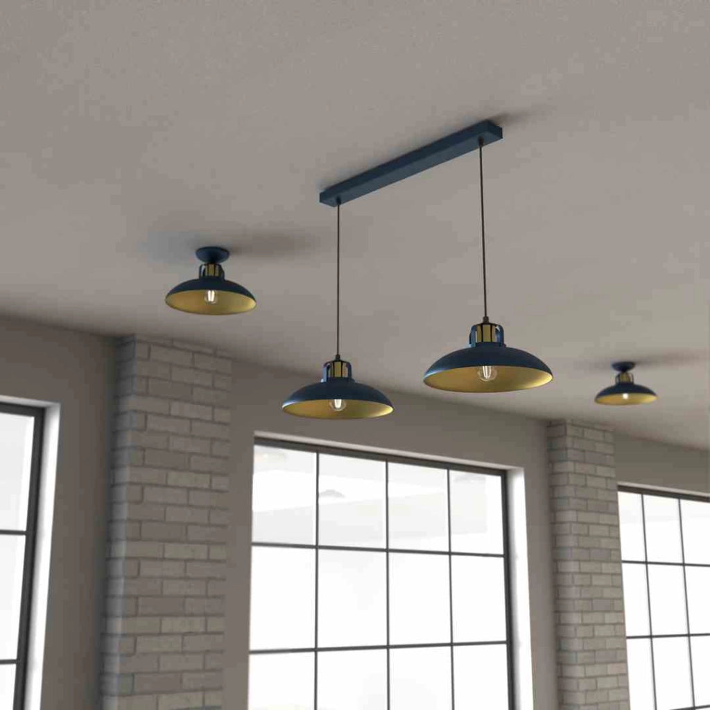 Lampadario a sospensione Milagro Felix MLP7715 blu oro