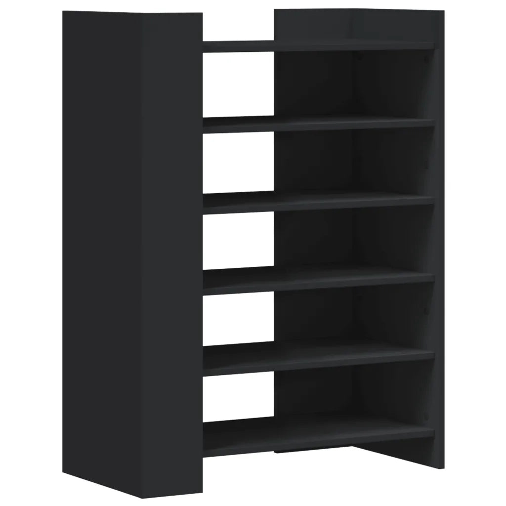Scarpiera-Scaffale per scarpe Nera 74,5x37,5x100 cm in Legno Multistrato