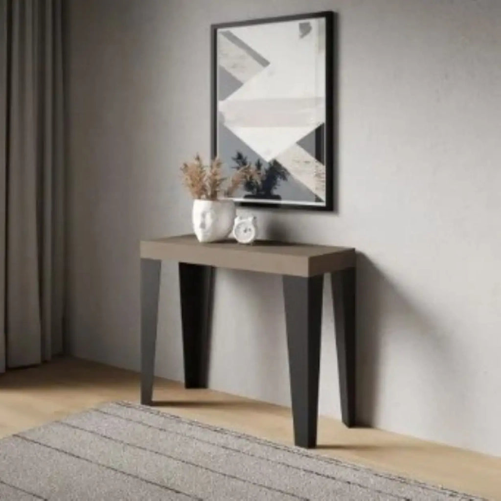 Consolle allungabile 90x40/300 cm Flame Premium tortora gambe antracite