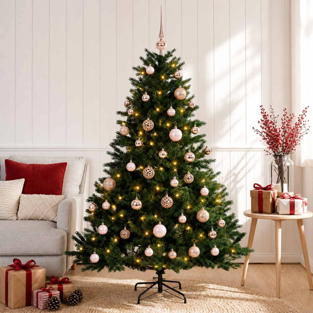 Albero di Natale artificiale con palline 150 cm 150 LED 3465752