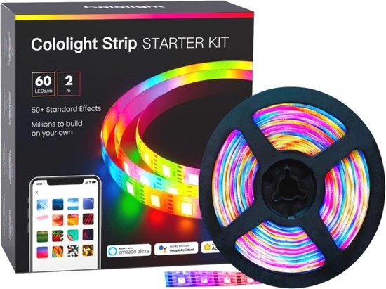 Lampade a LED a Striscia da 2m - Illuminazione con App e Controllo a Stelo, Sincronizzazione con la Musica e Illuminazione di Fondale per la TV per la Decorazione della Camera da Letto
