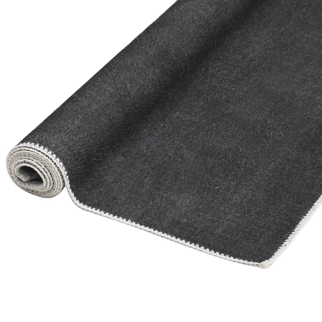 Tappeto Lungo Stampato Lavabile Antracite 80x300 cm Poliestere cod mxl 74354