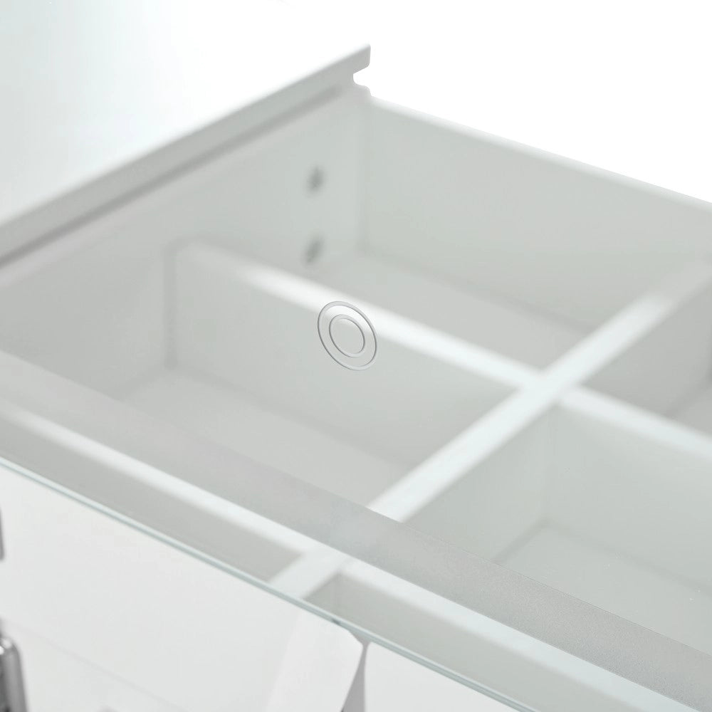 Scrivania Girevole con Specchio e LED ¨C Xylo ¨C Bianco, 105x40x80 cm