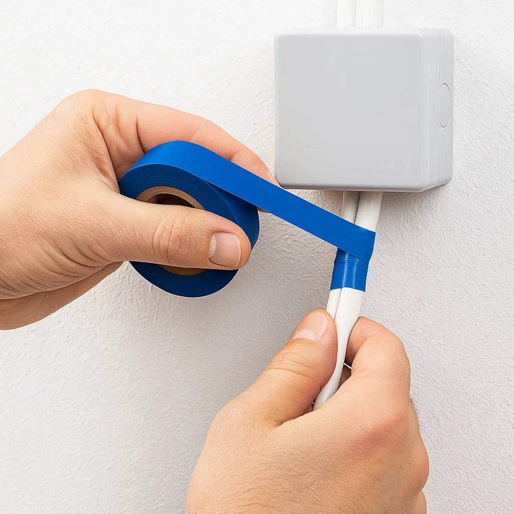 Kit nastro isolante in pvc autoestinguente multicolore per impianti sicuri *** colore blu, dimensioni 19 mm x 25 mt x...