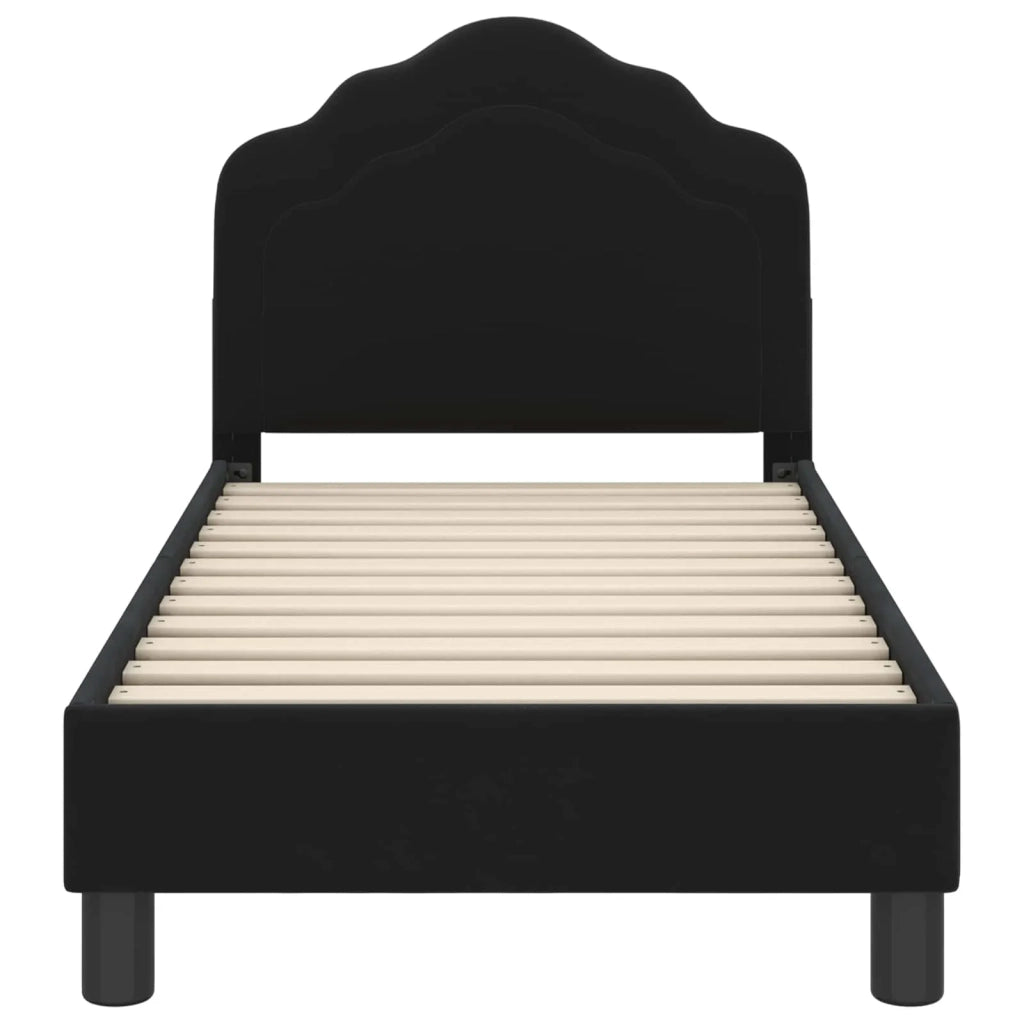 Struttura letto per bambini con testata-Giroletto per bambini Nero 70 x 140 cm 270556