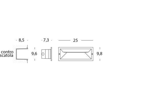 Faretto Segnapassi a Incasso da Esterno a LED 12W da Parete Sovil Mask Bianco