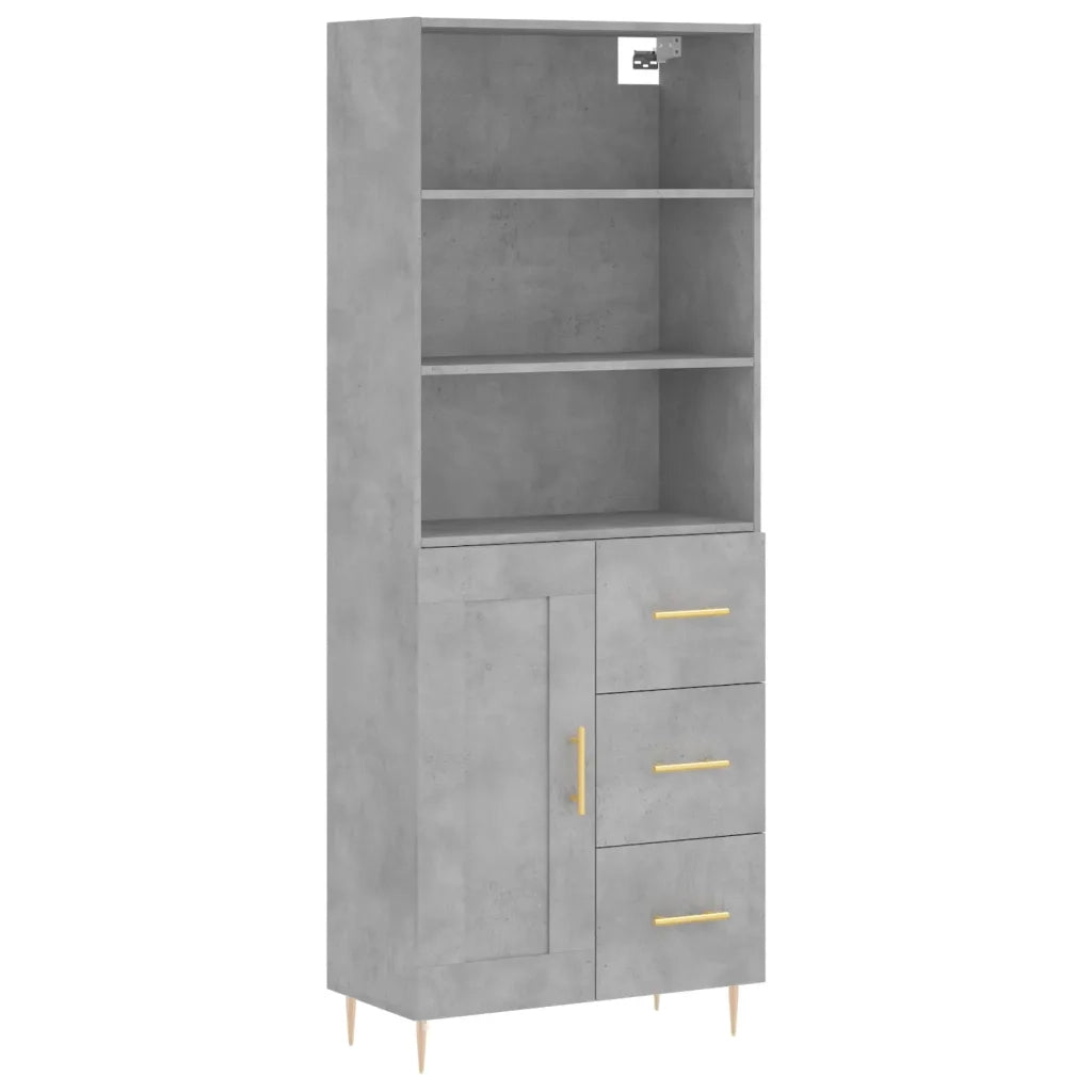 Credenza | Madia | Buffet da pranzo | Armadio da pranzo Grigio Cemento 69,5x34x180 cm in Legno Multistrato