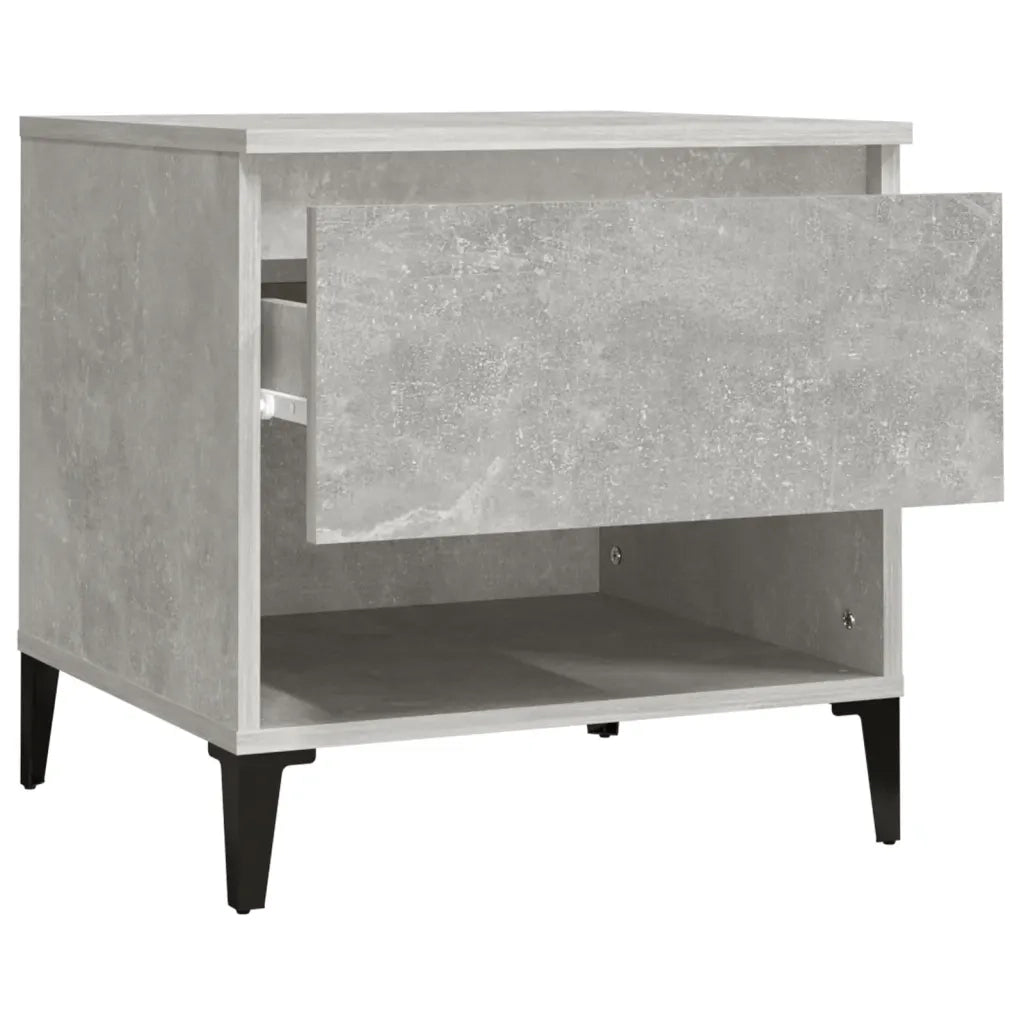 Tavolino | Tavolo laterale Grigio Cemento 50x46x50 cm in Legno Multistrato