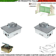 Cassette di Fondazione Portanti Sostengono Ante Del Cancello da 5 Q.li in Acciaio Zincato per Motori Under Interrati Ambidestri Complete Staffe Fine Corsa Meccanici Compatibili VDS Came Frog Lievore