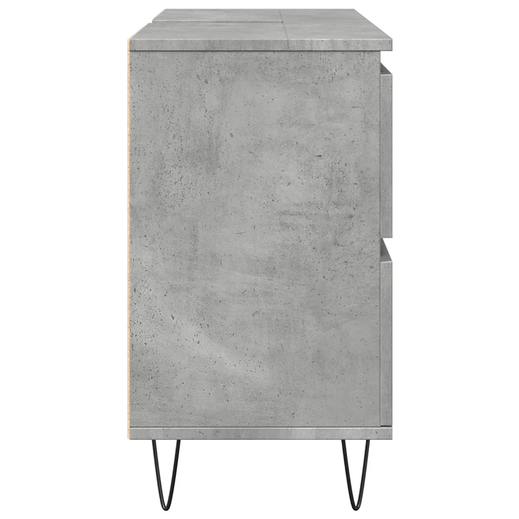 Armadietto da Bagno Grigio Cemento 80x33x60cm in Truciolato 857234