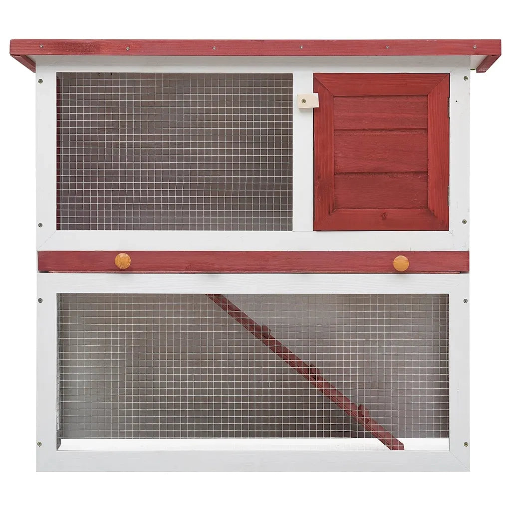 Conigliera per Esterni con 1 Porta Rosso in Legno CFW8527397