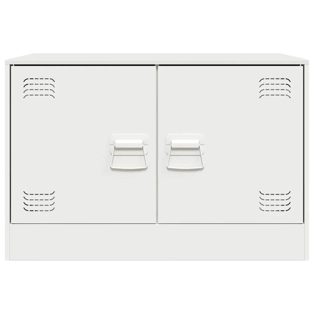 Mobile TV multimediale scaffale TV credenza mobile TV sala da pranzo soggiorno camera da letto 2 pezzi 67 x 39 x 44 cm acciaio bianco 02_0028539