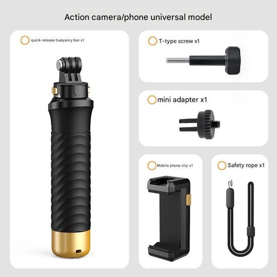 Dritto Sotto Acqua per Selfie con GoPro e per DJI Action 3/4/5 Inspire Stativo per Riprese Sotto Acqua