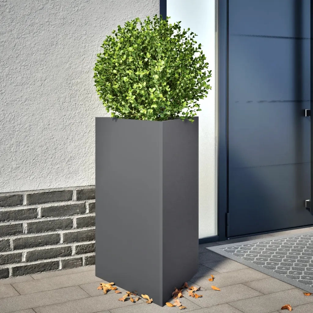 Fioriera da Giardino-Vaso da Esterno Antracite Triangolare 50x43x75 cm Acciaio