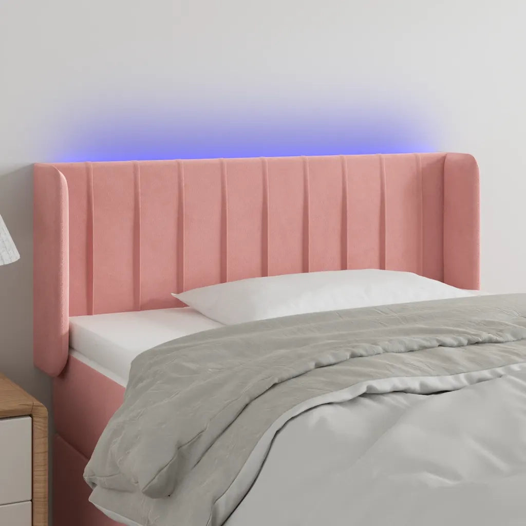 Testiera | Testata a LED Rosa 103x16x78/88 cm in Velluto