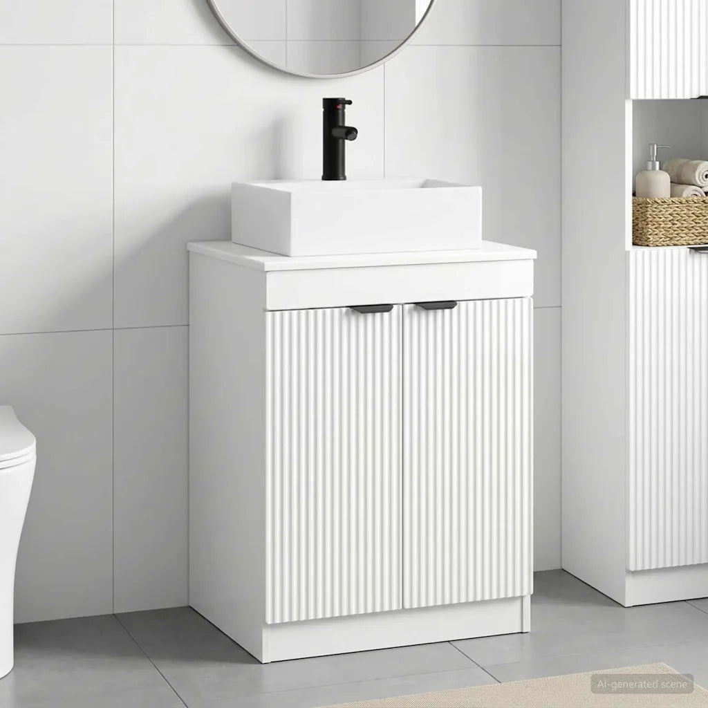 Set di mobili per il bagno Bianco Lucido Legno ingegnerizzato 3404244