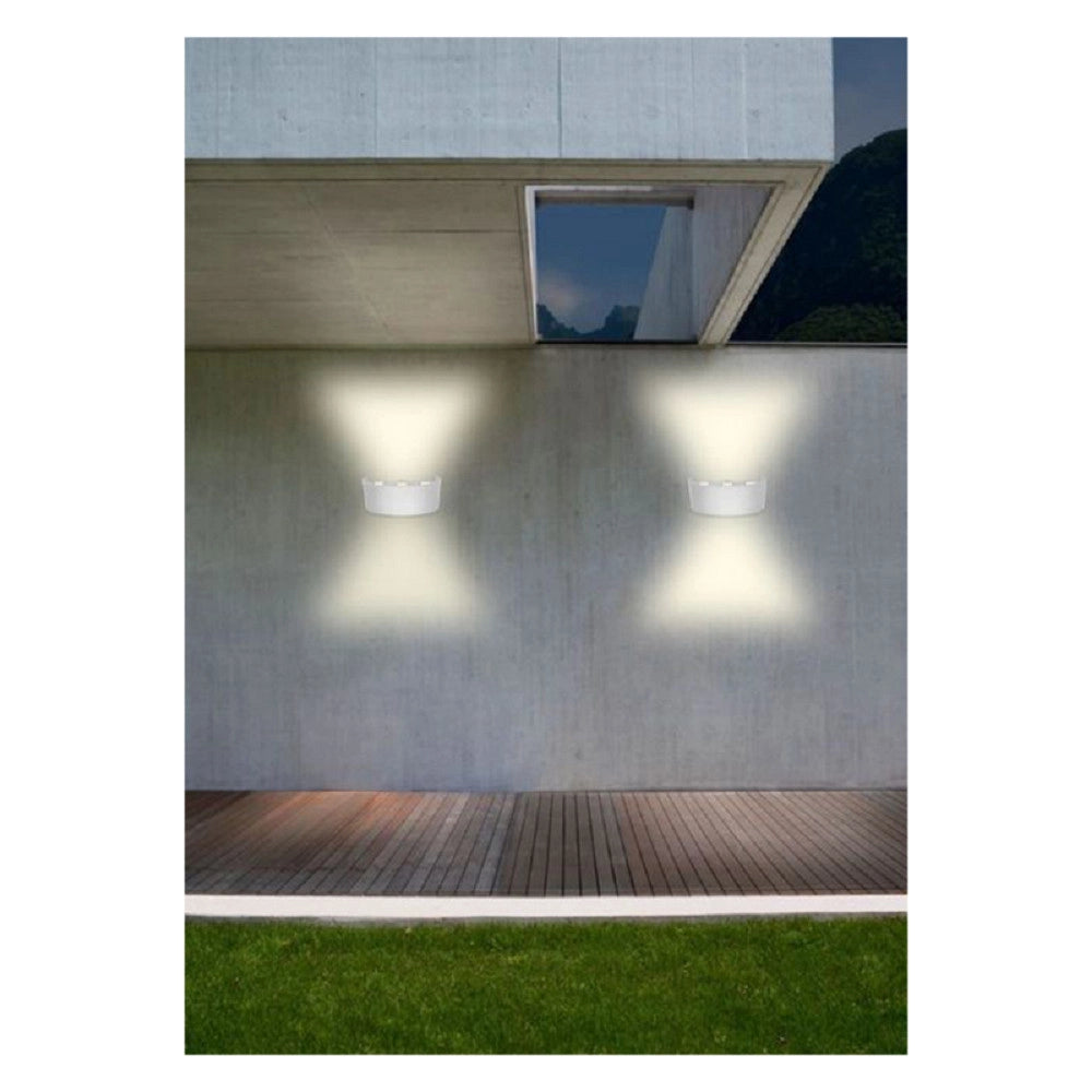 Trade Shop - Applique Esterno Led 16 Watt Crown Ip65 Up & Down Bianco Luce Es64 - -bianco Naturale      -