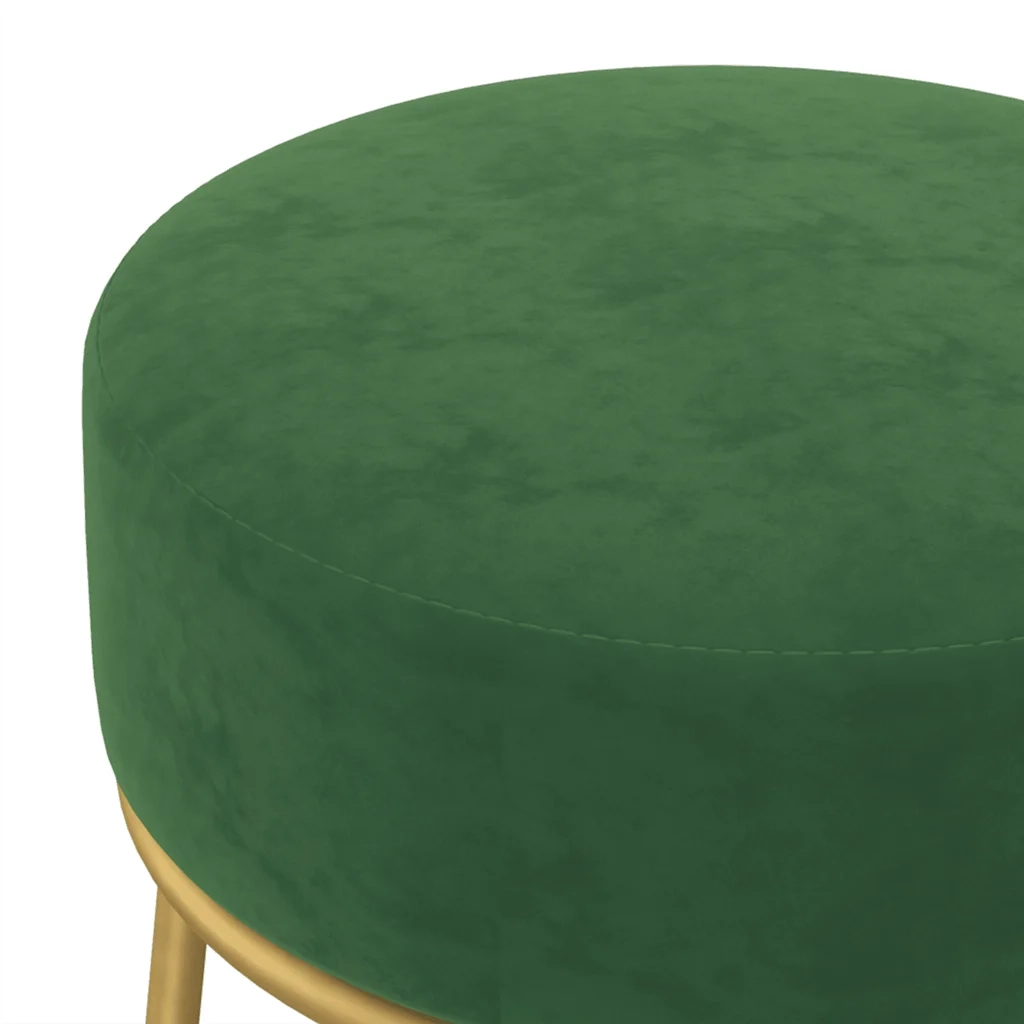 Sgabello Rotondo Verde in Velluto 340253