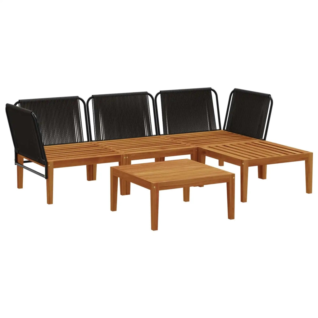 5 pcs Legno massiccio di acacia e corda Naturale 3407736