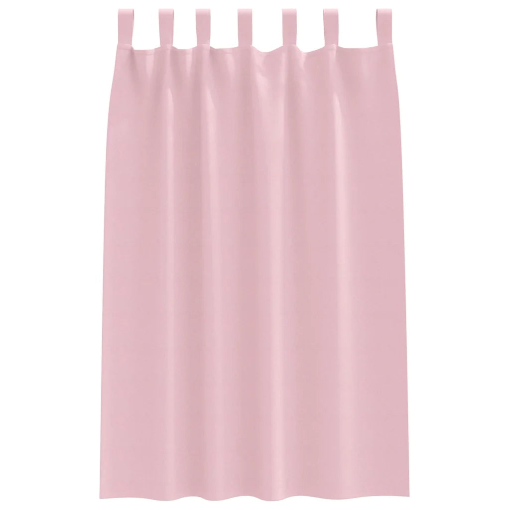 vidaXL Tende con tende 2 pcs Rosa Baby Poliestere