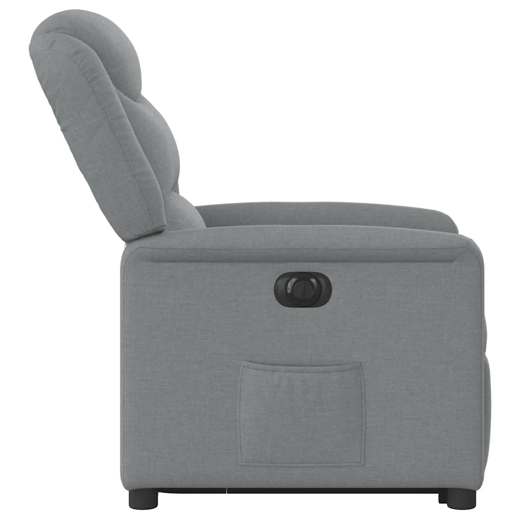 Divano Sedia-Poltrona Reclinante Alzapersona Elettrica Grigio Chiaro Tessuto 913104
