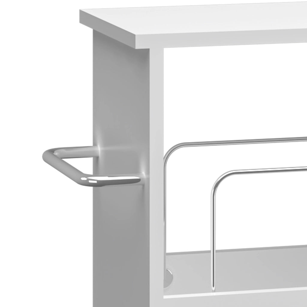 Carrello da Cucina Katra a Ruote con Ripiani 67 x 40 x 20 cm - Bianco [en.casa]