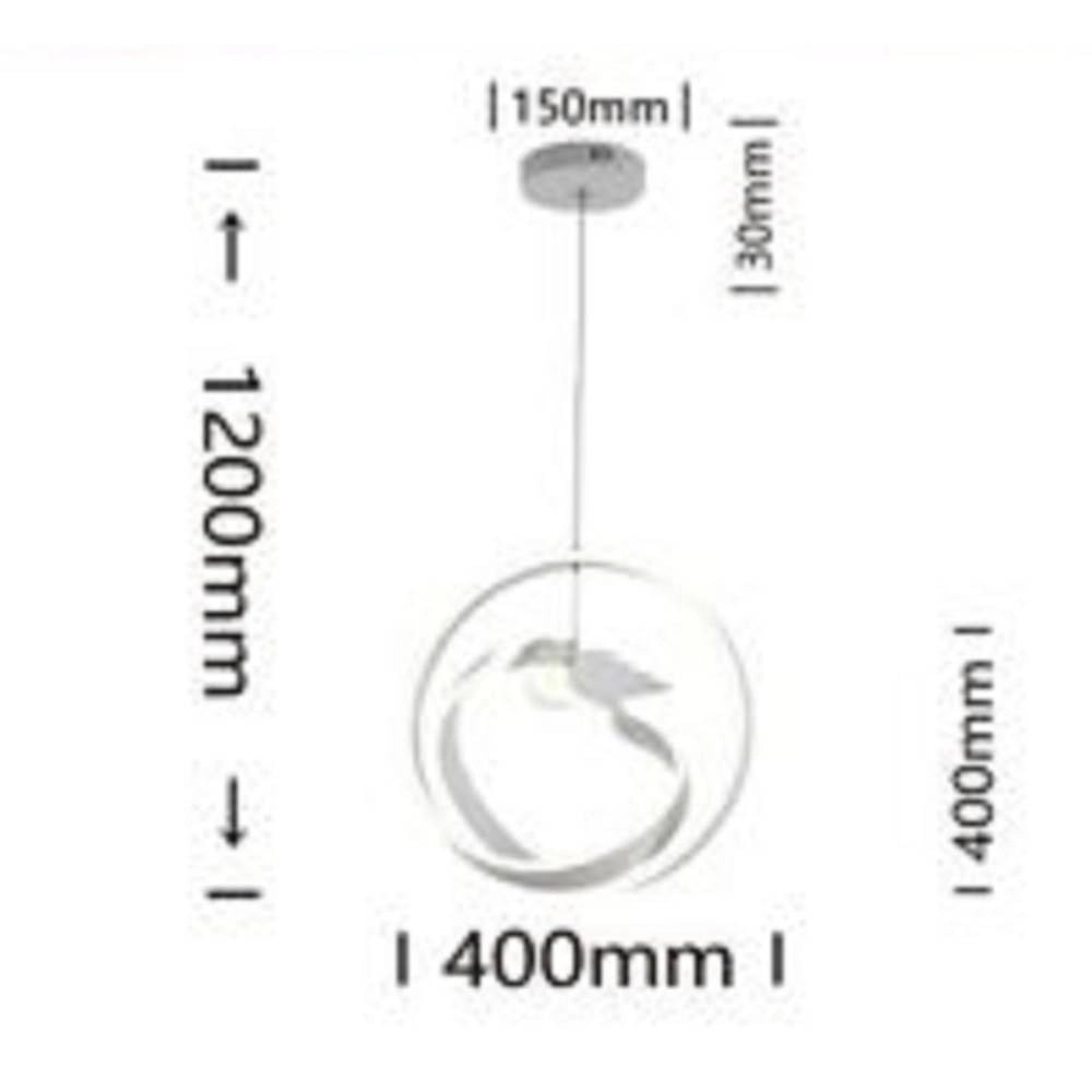 Trade Shop - Lampadario 53w Led Moderno Bianco A Sospensione Con Uccello Luce Naturale A51-bn -