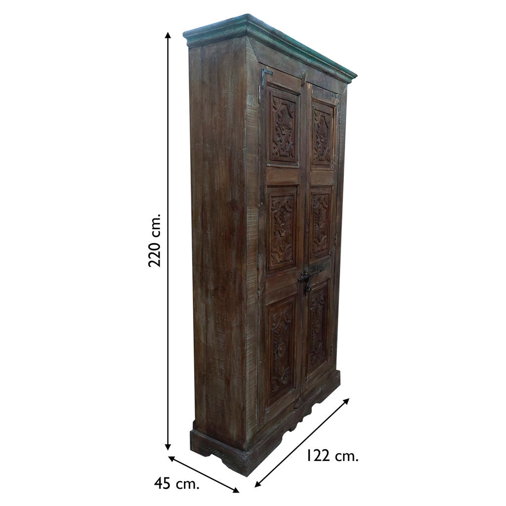 Armadio in legno marrone 122x45x220h