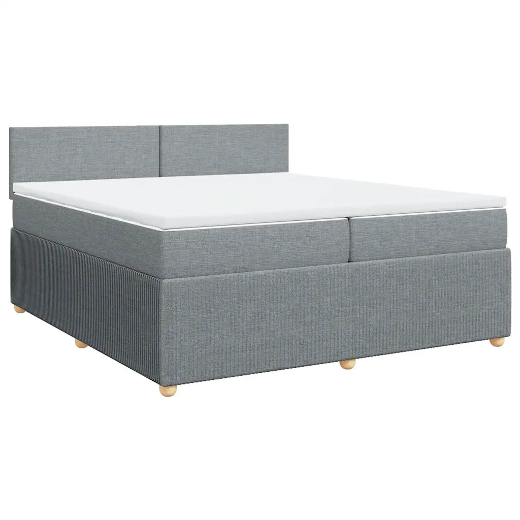 Giroletto a Molle con Materasso Grigio Chiaro 200x200cm Tessuto