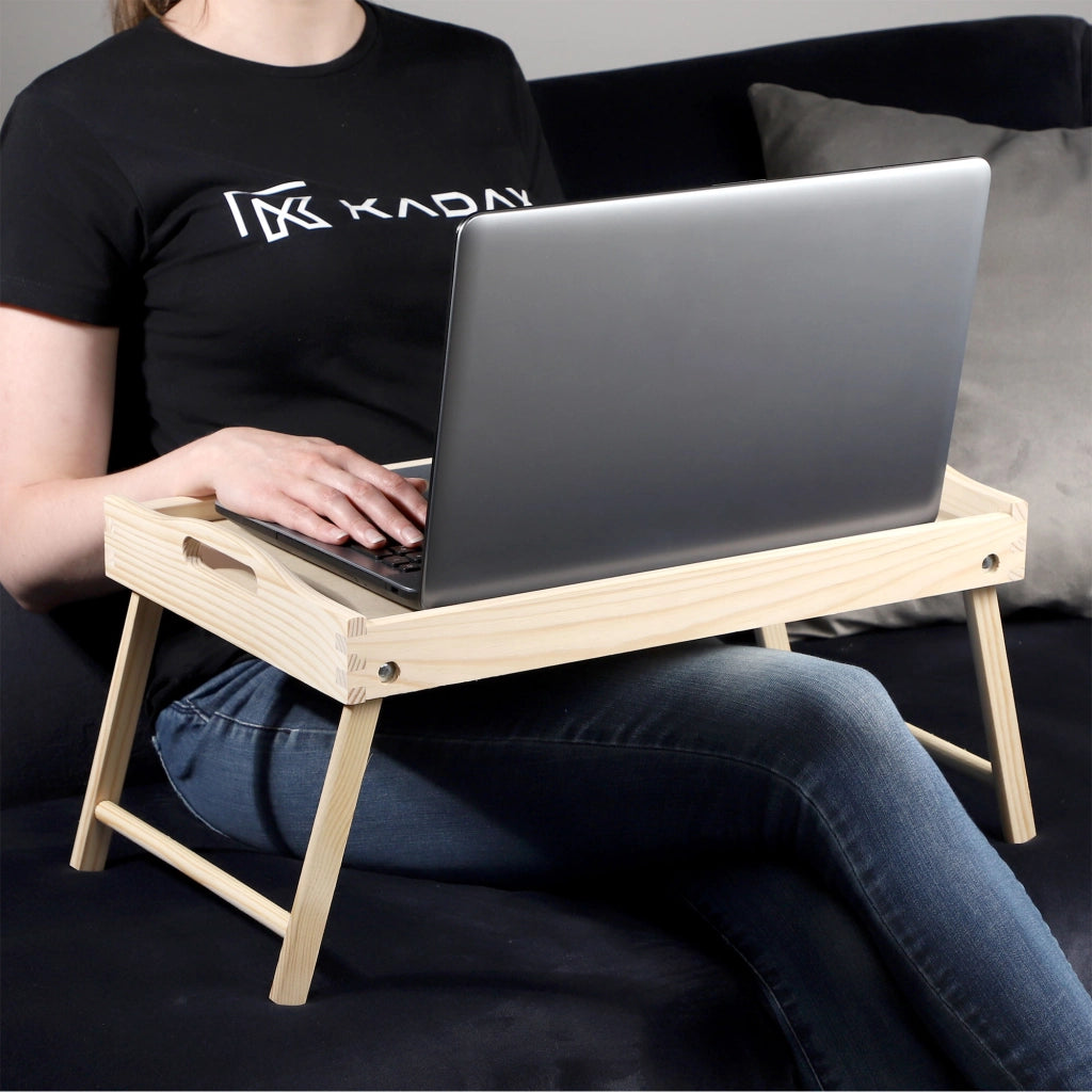 Tavolino da colazione pieghevole in legno KADAX per laptop da letto, vassoio regalo