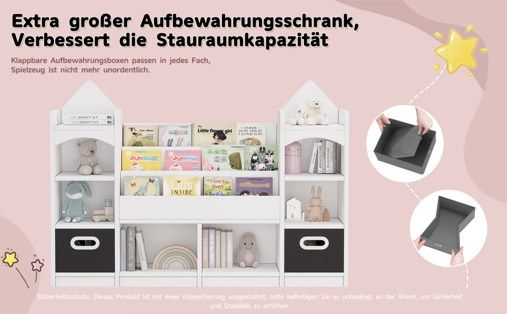 Libreria per bambini con ripiani ¨C Minimal ¨C Bianca in legno multistrato 130x30x90cm