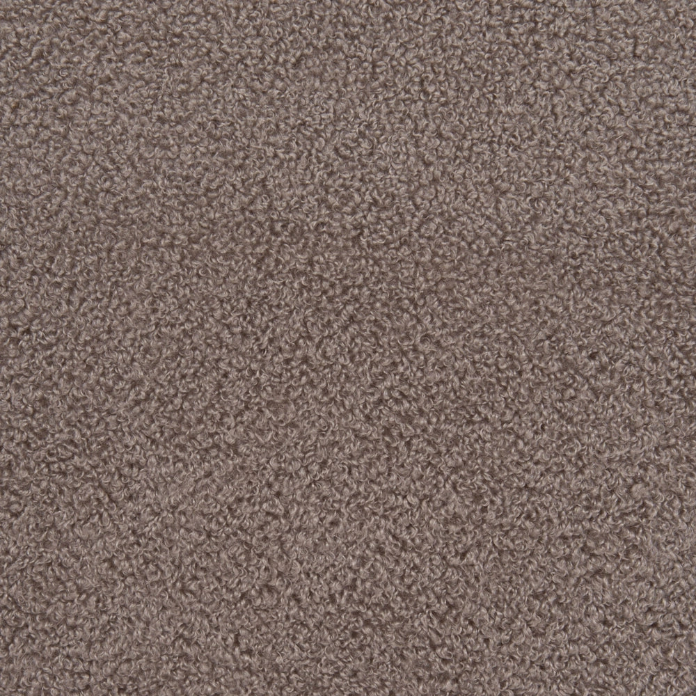 Poltrona con rivestimento in tessuto boucle beige Evje Design Retrò Struttura in legno Braccioli Soggiorno