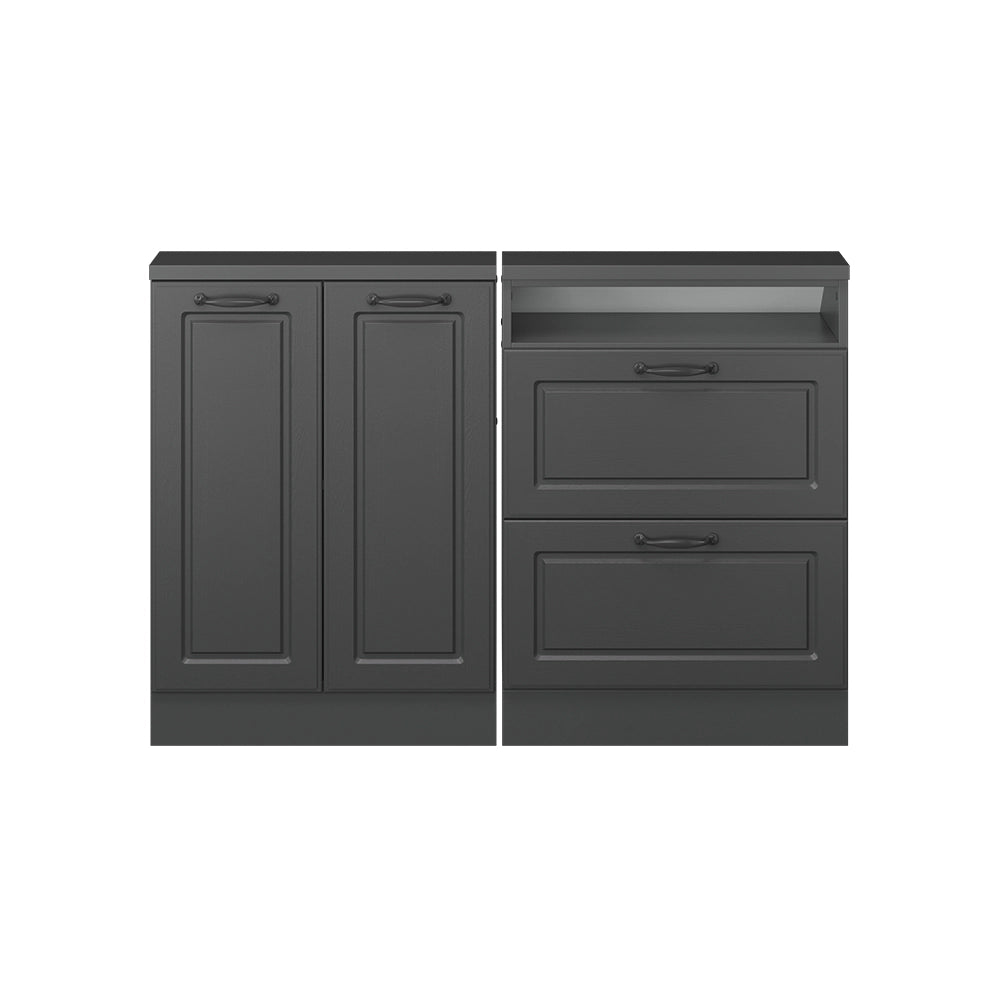 Set di mobili sottotetto Rion Antracite rustico/Antracite 120 x 83.8 cm Set di 2 Vicco