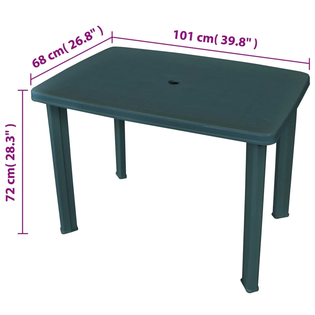 Tavolo da Giardino | Tavolino da esterno Verde 101x68x72 cm in Plastica