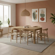 Tavolo da pranzo allungabile in legno impiallacciato rovere naturale Hunter 160-240x90 cm fino a 12 posti Made in Italy | Duzzle