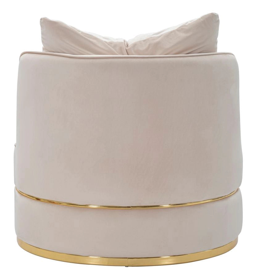 Poltrona Paris Space Crema/Oro Ø84x72 cm in Legno e Spugna Verde e Oro