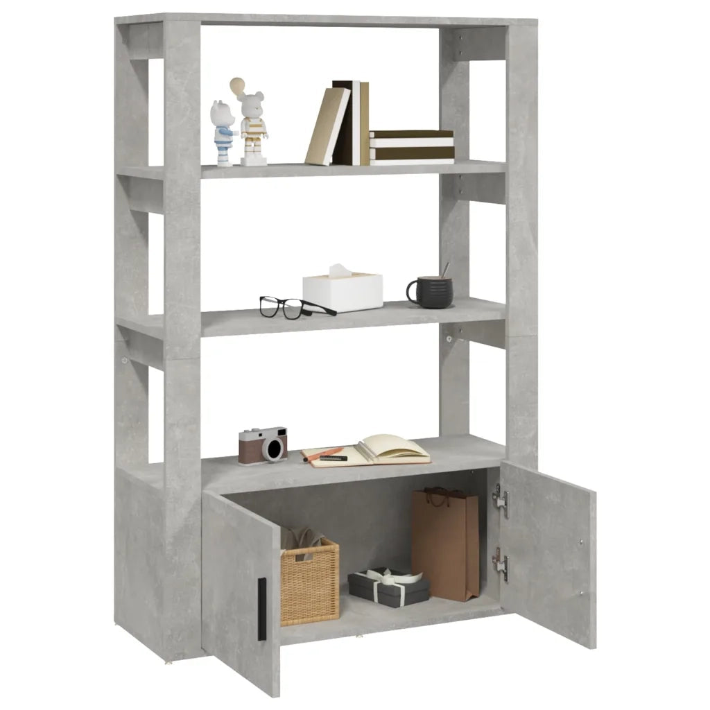 Credenza-Buffet-Armadio da cucina Grigio Cemento 80x30x119,5 cm in Legno Multistrato