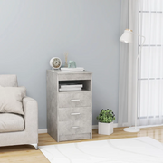 Cassettiera Grigio Cemento 40x50x76 cm in Legno Multistrato 801809