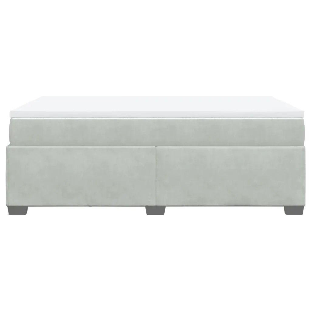 Giroletto a Molle con Materasso Grigio Chiaro 120x190cm Velluto