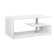 Tavolino da salotto con ripiano portaoggetti in MDF 90 cm bianco 03_0004155