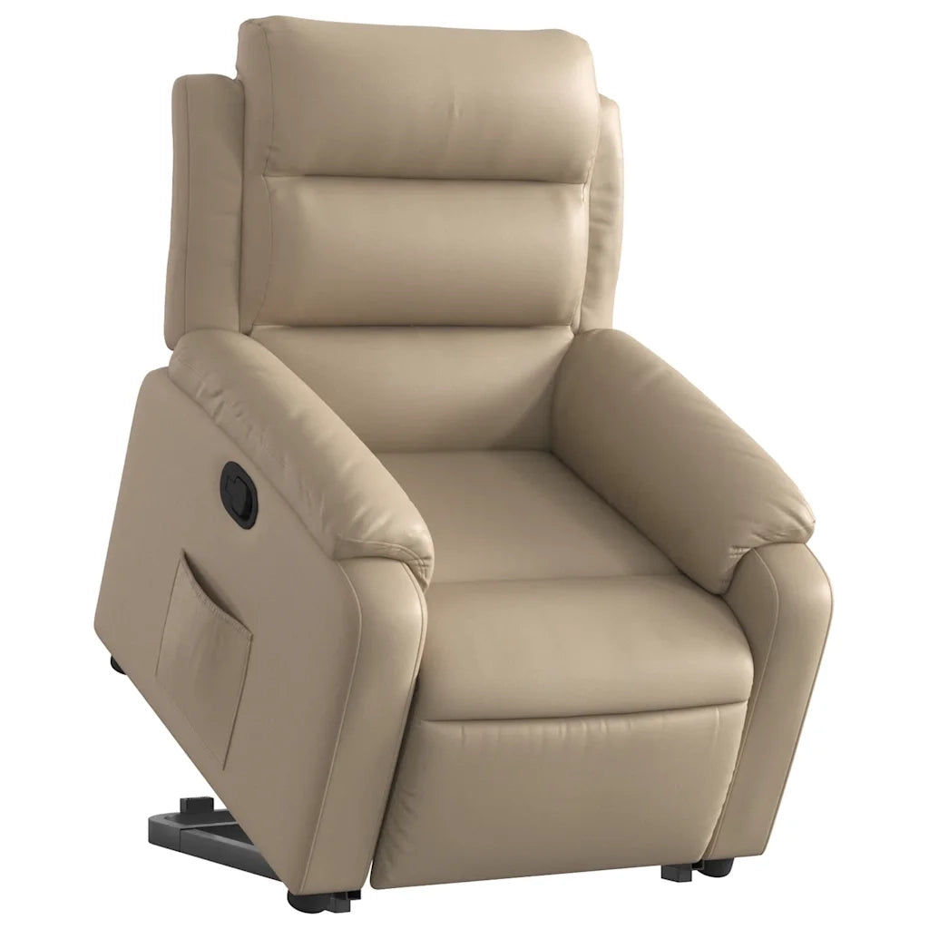 Poltrona Alzapersona Reclinabile Cappuccino in Similpelle 3205048