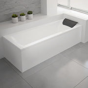 Vasca da bagno a parete 180x80 con pannelli bianco lucido e cuscino antibatterico Ypsilon