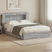 Telaio del letto con storage Sonoma grigio 150 x 200 cm