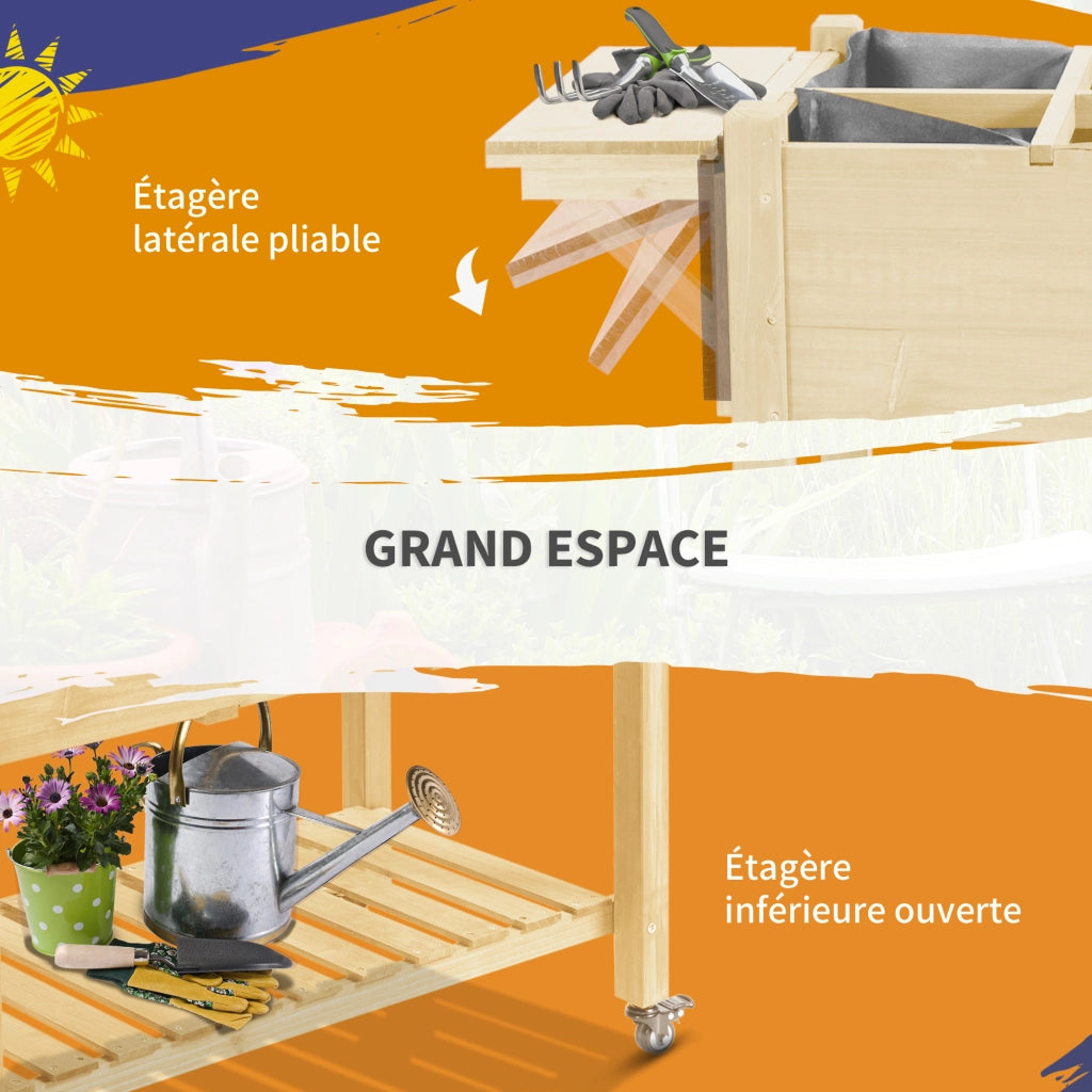 Fioriera da Giardino con Ruote ¨C zephmum ¨C Grigio, Polipropilene, 50x30x40 cm