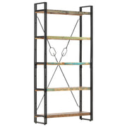 Libreria a 5 Ripiani 90x30x180 cm in Legno Massello di Recupero cod mxl 14387