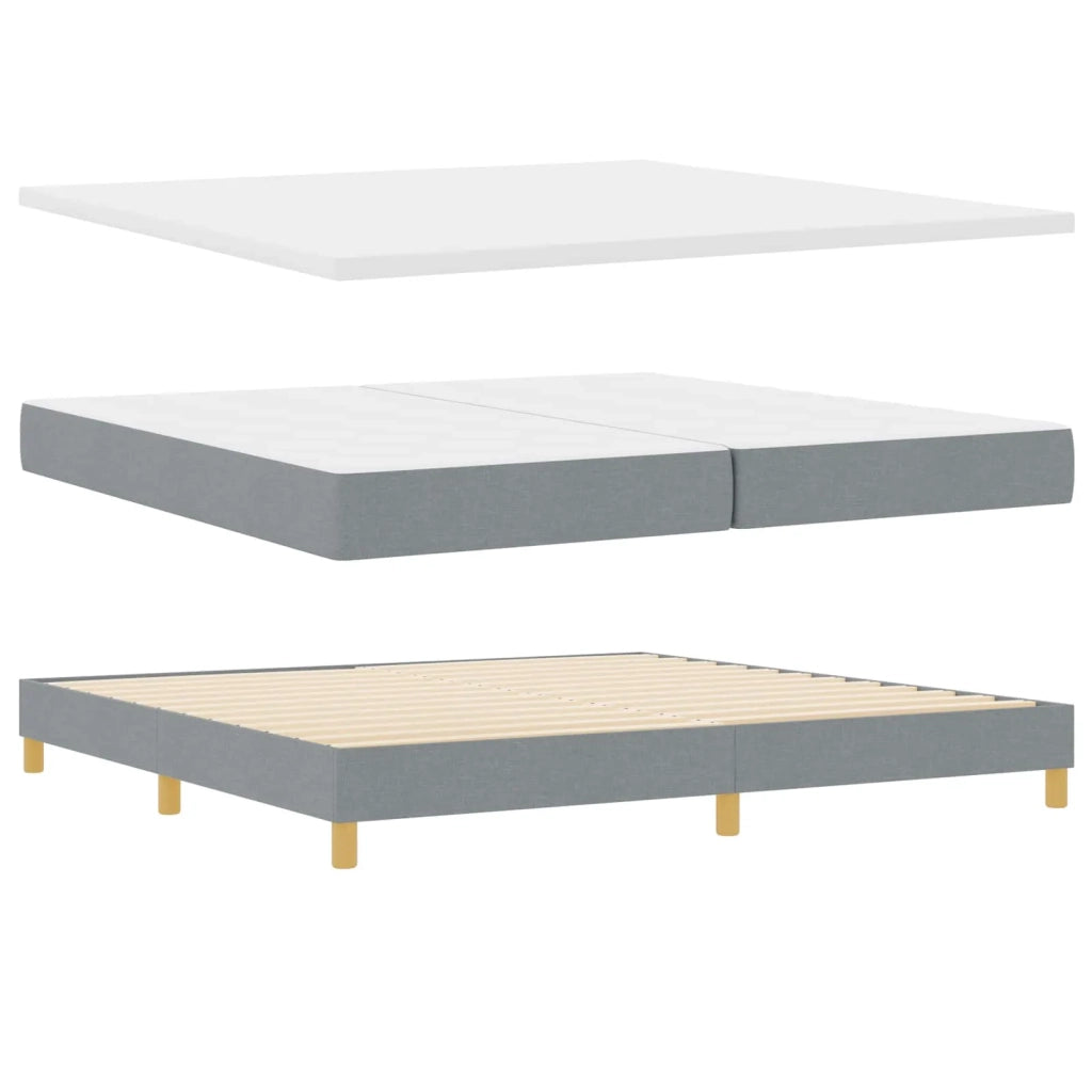 Letto a Sorgente LED Grigio chiaro 200 x 200 cm Tessuto 3342464