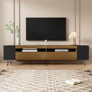 Mobile TV Moderno ¨C MINIMAL ¨C Nero e Legno, 180 cm